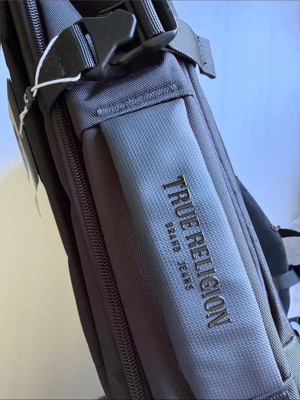 True Religion Black Travel Backpack with Subtle Logo